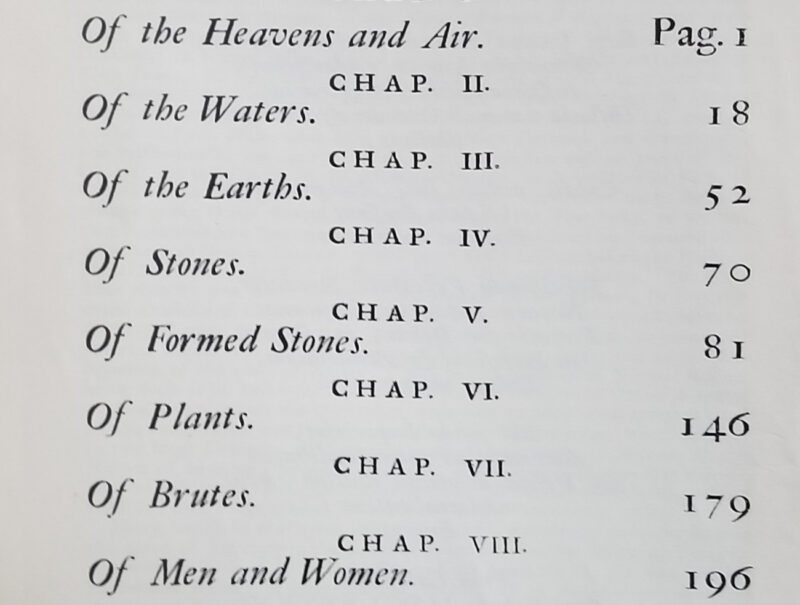 The thematic chapters of Plot's survey, 1677.
