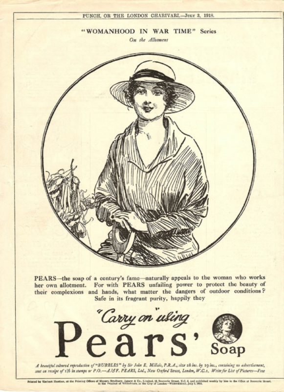 Pears advertisement from Punch magazine, July 1918. Courtesy of the Catherine Procter Collection.